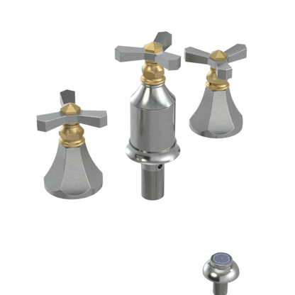 Rubinet Bidet Fitting with Spray, Diverter, and Vacum Breaker (Less Drain) Satin Nickel