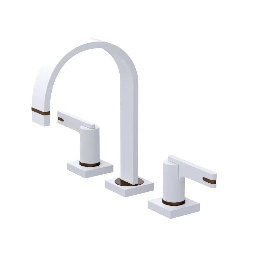 Rubinet Widespread Lav. Set. (less drain) White