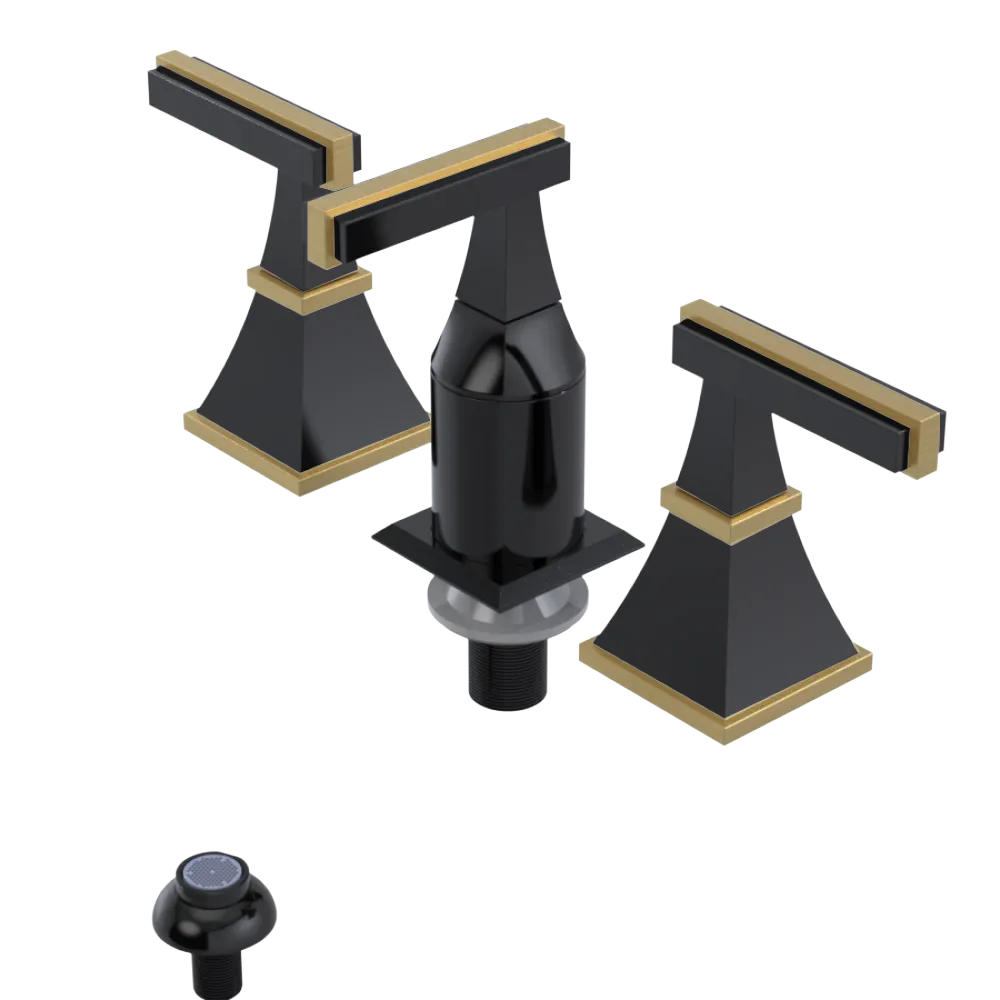 Rubinet Bidet Fitting with Spray, Diverter, and Vacum Breaker (Less Drain) Black