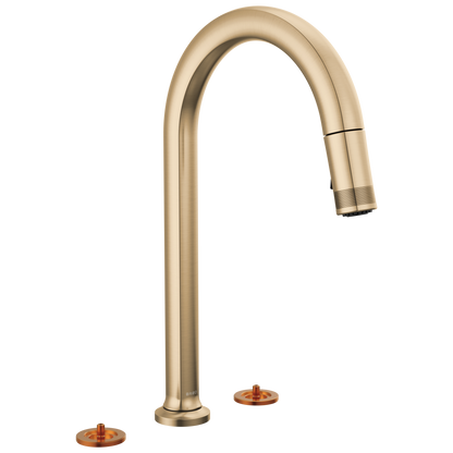 Brizo Widespread Pull Down Faucet With Arc Spout Less Handles