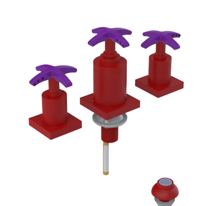 Rubinet Bidet Fitting with Spray, Diverter, and Vacuum Breaker (less drain) Maroon