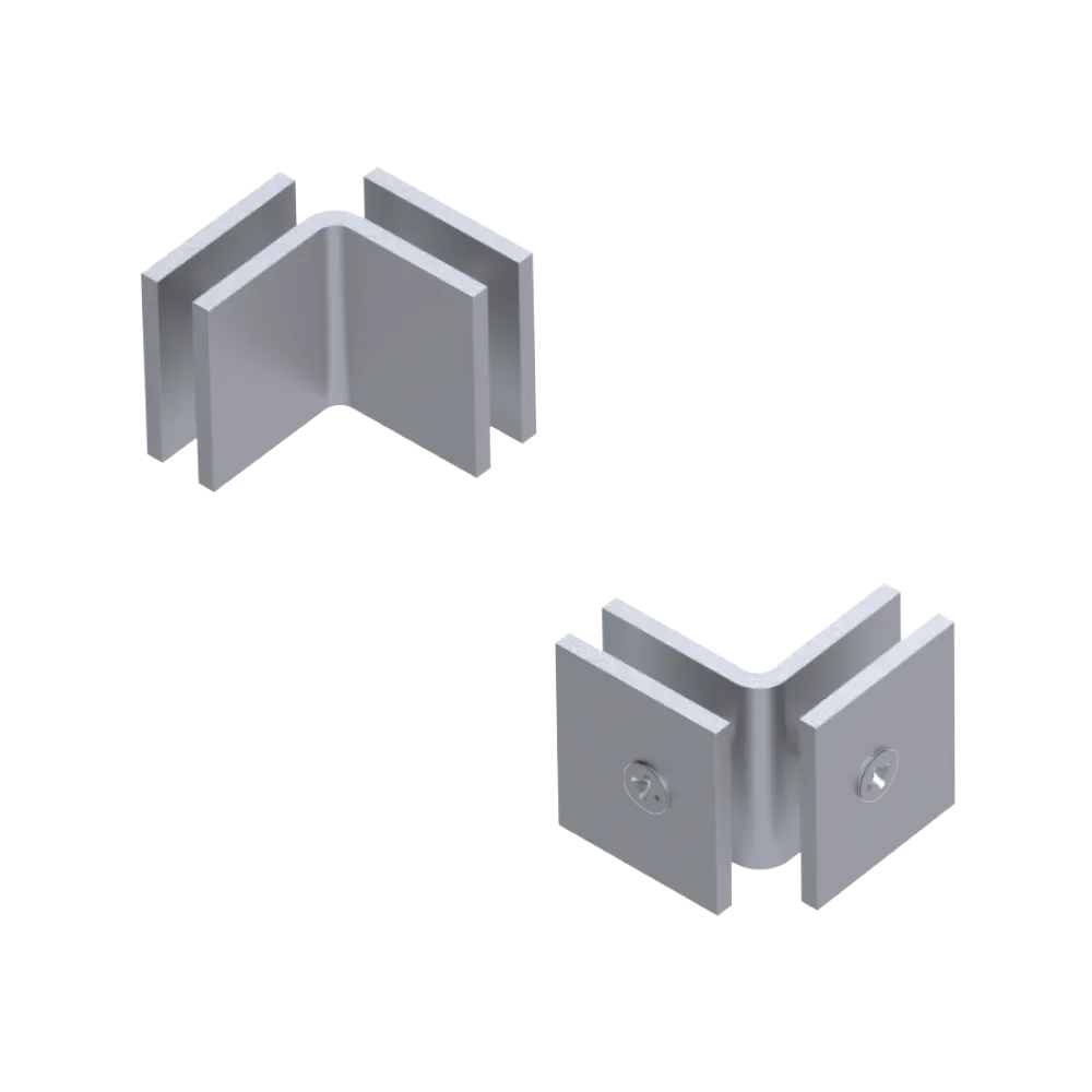 Rubinet 90 Glass to Glass Open Face Satin Chrome