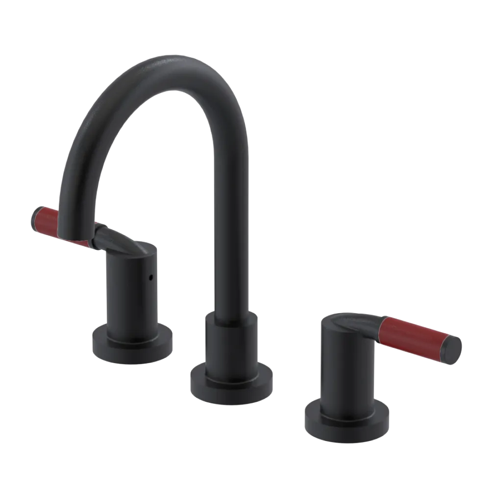 Rubinet Widespread Lav set (less drain) Matt Black