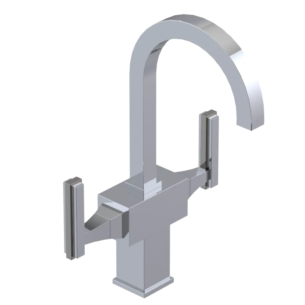 Rubinet Single Hole Dual Handle Lav. Set. (less drain) Chrome