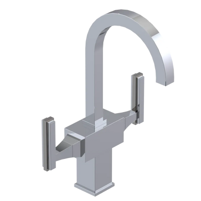 Rubinet Single Hole Dual Handle Lav. Set. (less drain) Chrome