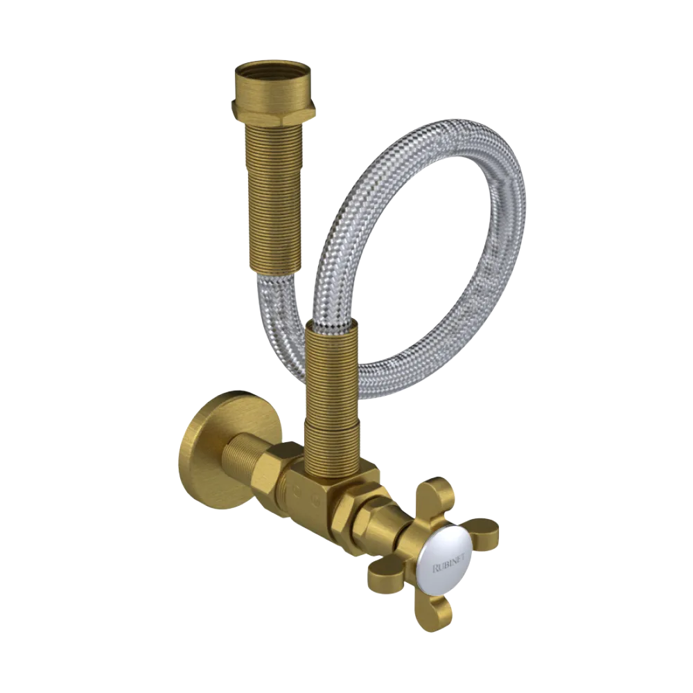 Rubinet Exposed Supply Kit (classic) x2 Antique Brass Matt