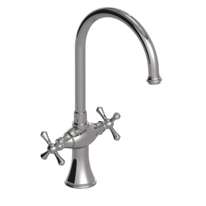 Rubinet Two Handle Single Hole Kitchen Set Polished Nickel