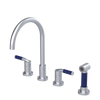 Rubinet Widespread Kitchen Set with Hand Spray Satin Chrome