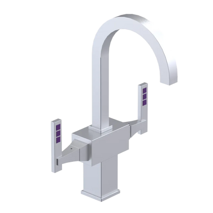 Rubinet Single Hole Dual Handle Lav. Set. (less drain) Satin Chrome