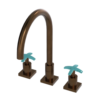 Rubinet Widespread Kitchen Set Tuscan Brass