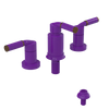 Rubinet Bidet Fitting with Spray, Diverter, and Vacuum Breaker (less drain) Purple Haze