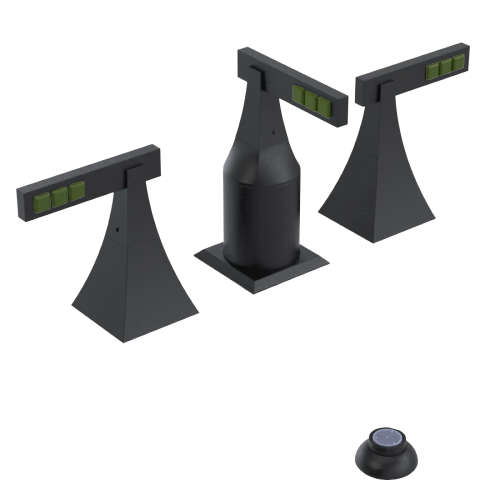 Rubinet Bidet Fitting with Spray, Diverter, and Vacum Breaker (Less Drain) Matt Black