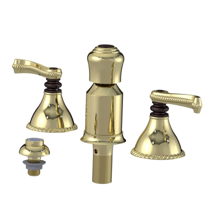 Rubinet Bidet Fitting with Spray, Diverter, and Vacum Breaker (Less Drain) Gold