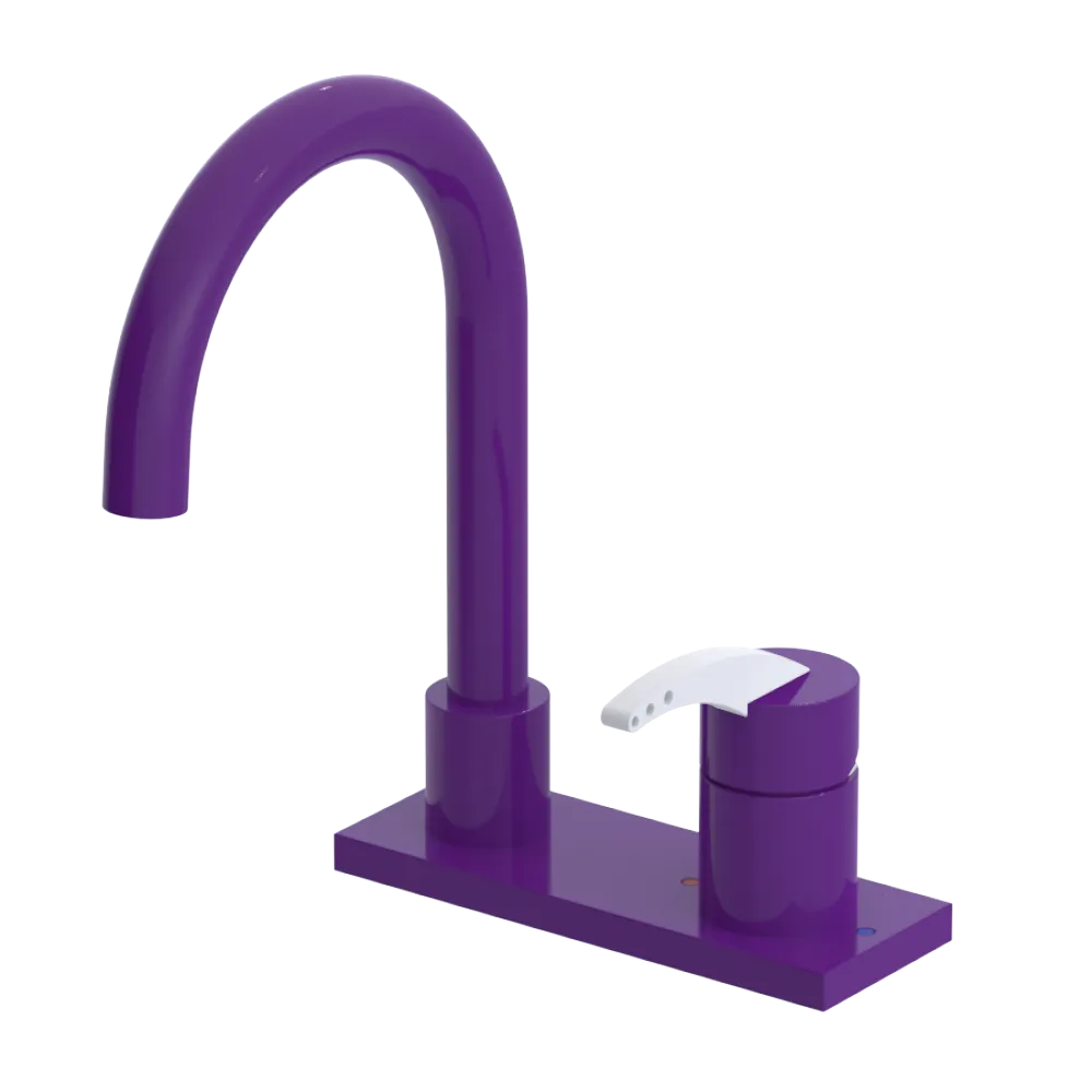 Rubinet 4" Centre Single Control Lav. Set. (less drain) Purple Haze
