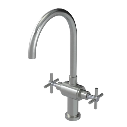 Rubinet Two Handle Single Hole Kitchen Set with LaSalle Spout Satin Nickel
