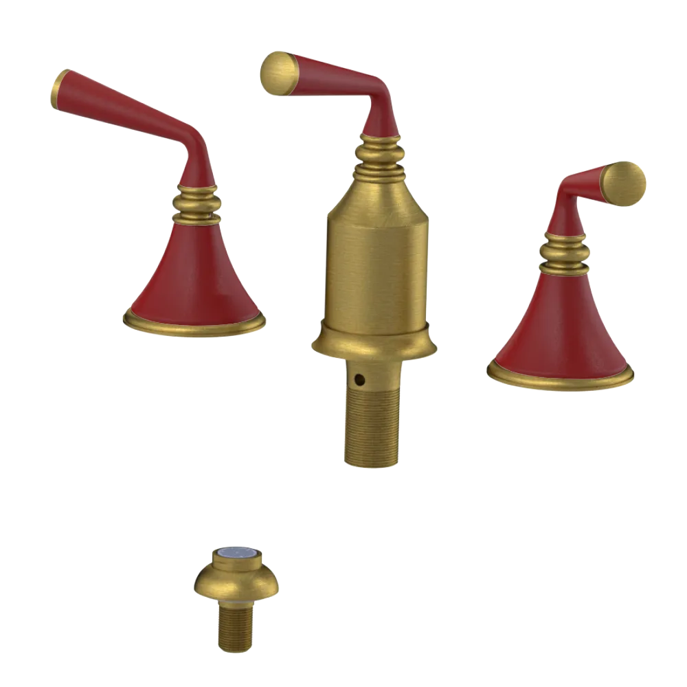 Rubinet Bidet Fitting with Spray, Diverter, and Vacum Breaker (Less Drain) Antique Brass Matt