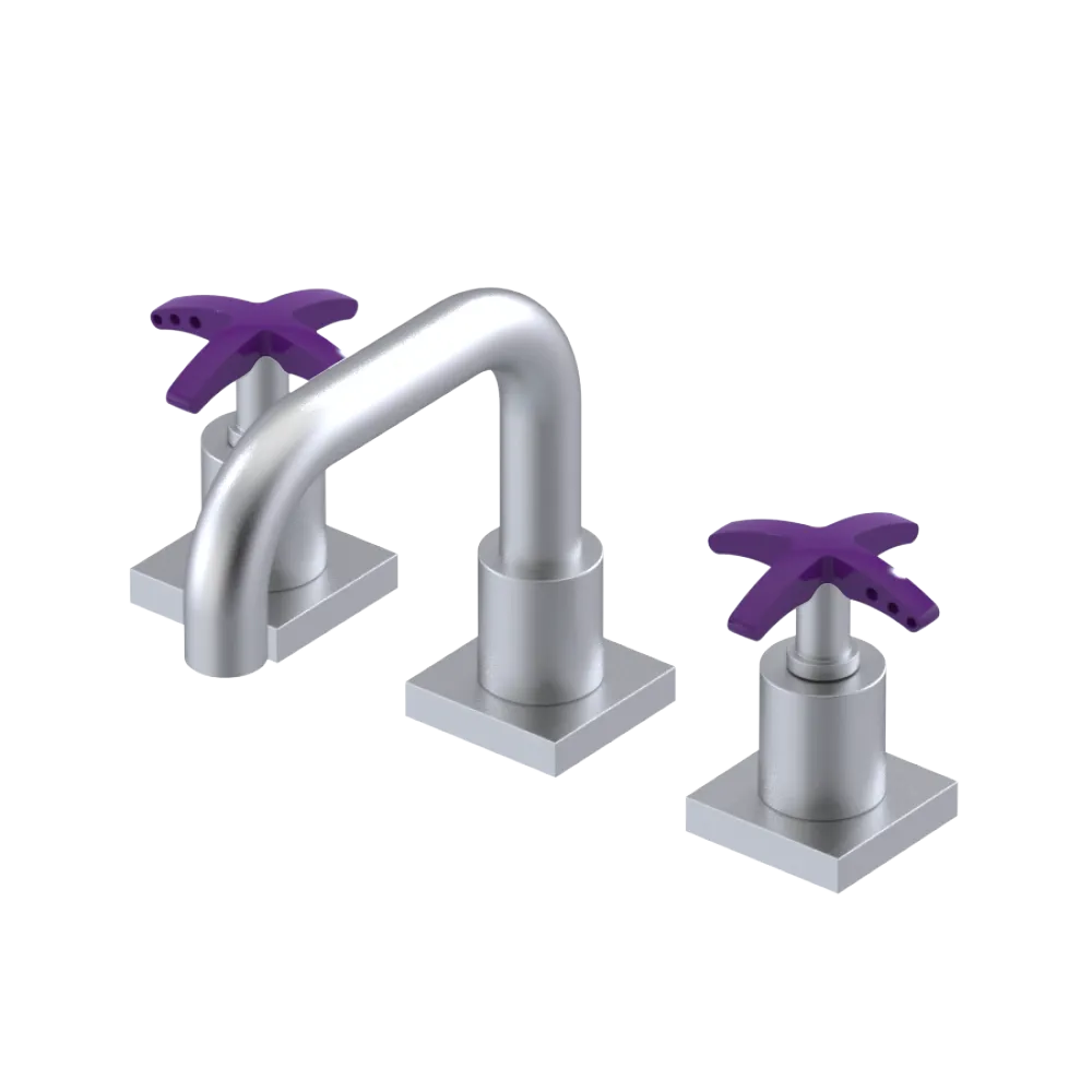 Rubinet Widespread Lav. Set. with Genesis spout (less drain) Satin Chrome