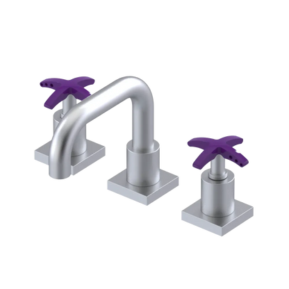 Rubinet Widespread Lav. Set. with Genesis spout (less drain) Satin Chrome