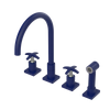 Rubinet Widespread Kitchen Set with Hand Spray Midnight Blue