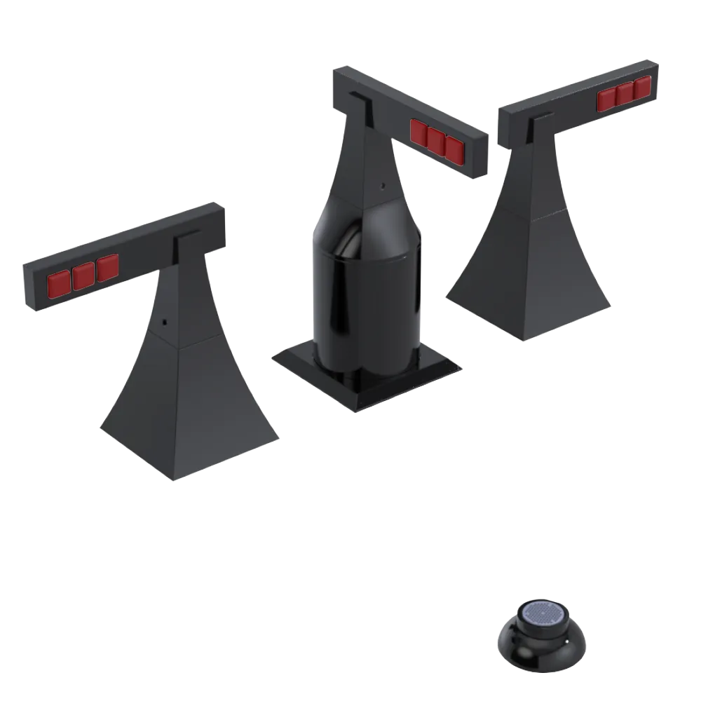 Rubinet Bidet Fitting with Spray, Diverter, and Vacum Breaker (Less Drain) Black