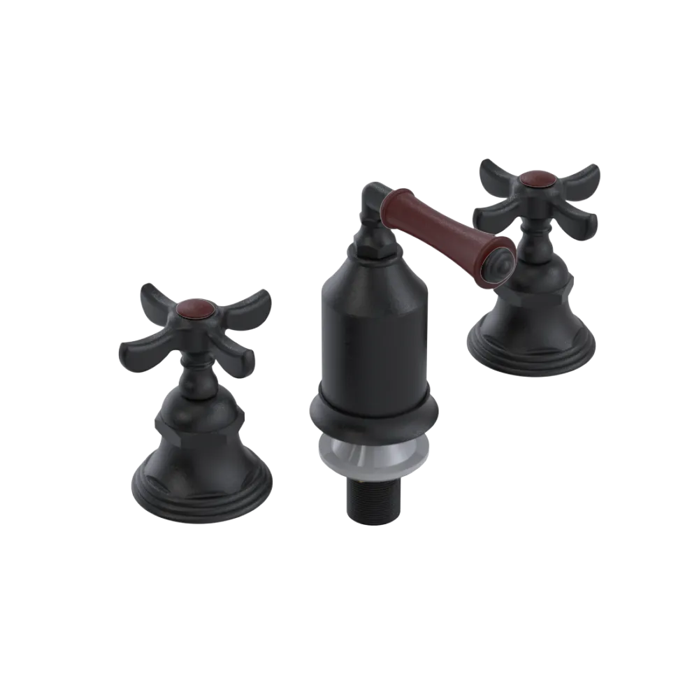 Rubinet Bidet Fitting with Spray, Diverter, and Vacum Breaker (Less Drain) Matt Black