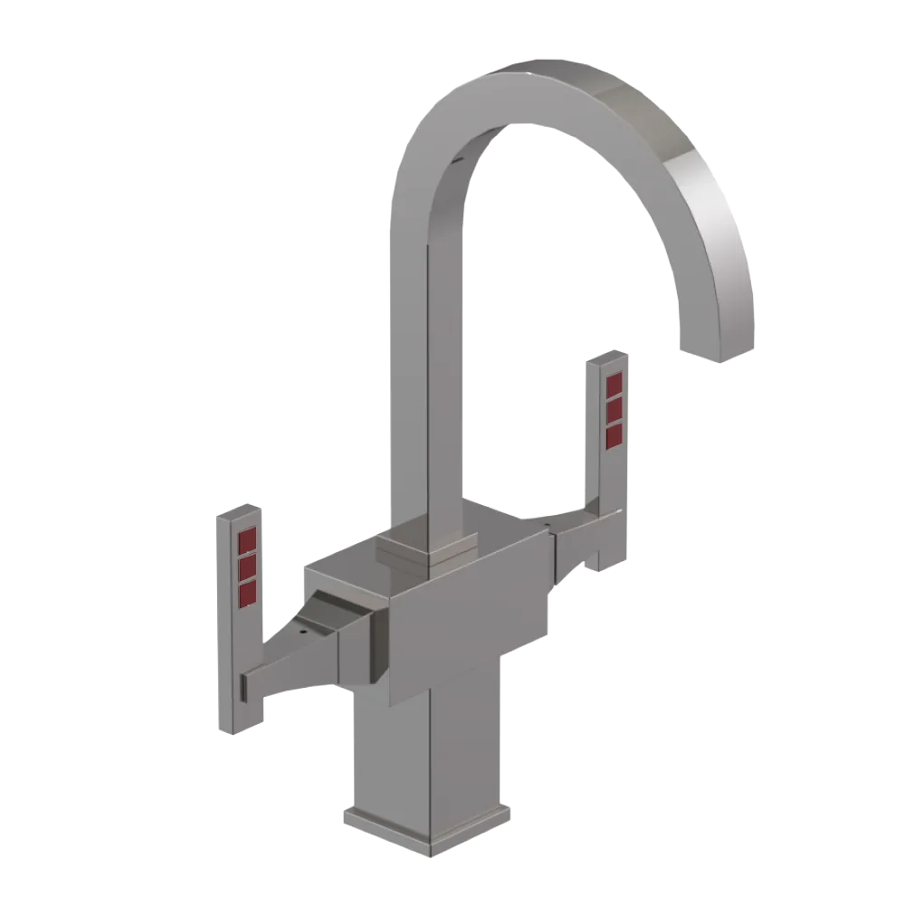Rubinet Single Hole Dual Handle Lav. Set. (less drain) Polished Nickel