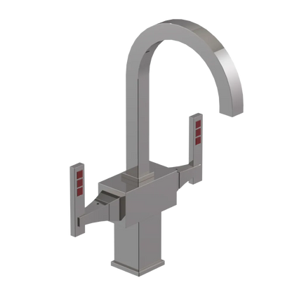 Rubinet Single Hole Dual Handle Lav. Set. (less drain) Polished Nickel