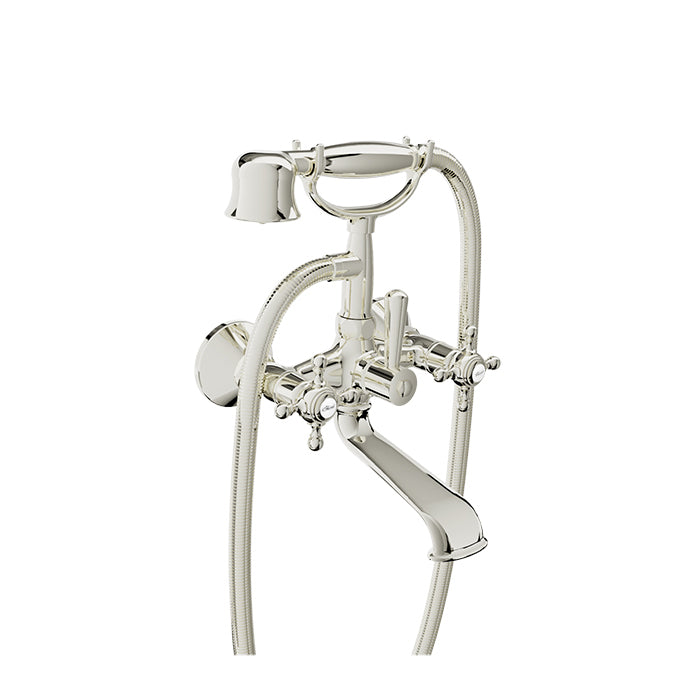 Baril Wall-mounted tub faucet with hand shower