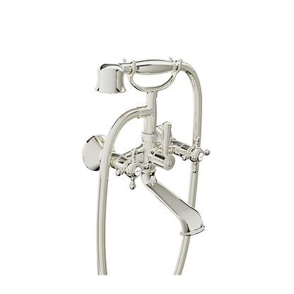 Baril Wall-mounted tub faucet with hand shower
