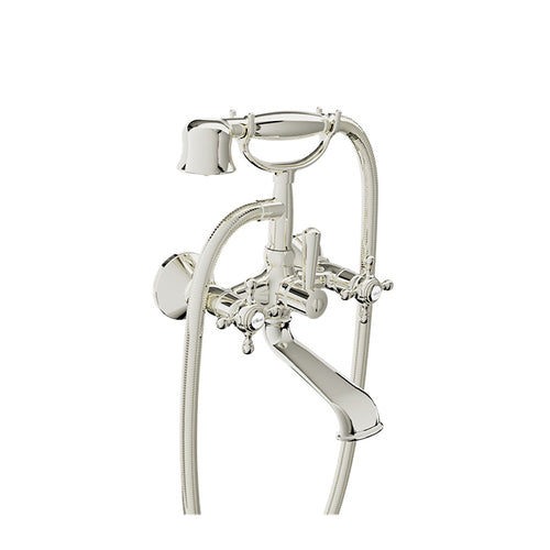 Baril Wall-mounted tub faucet with hand shower