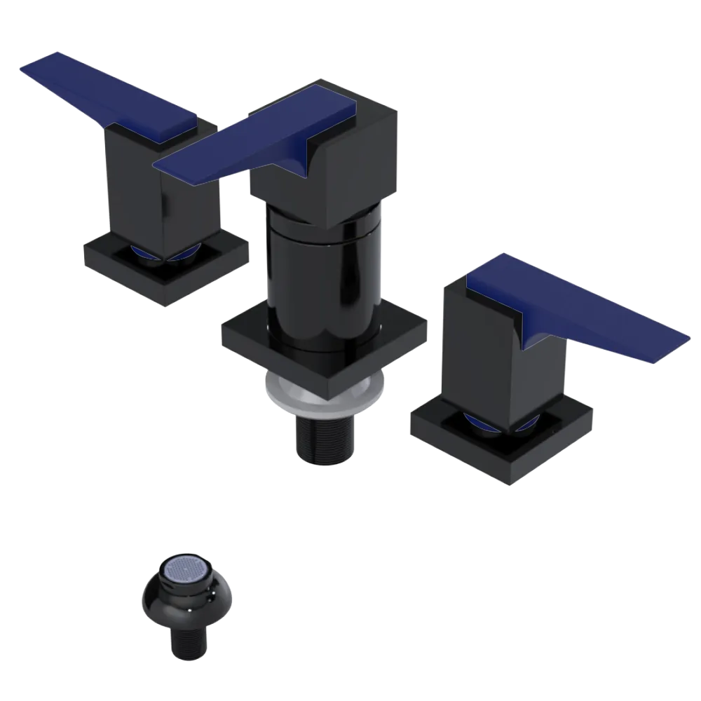 Rubinet Bidet Fitting with Spray, Diverter, and Vacuum Breaker (less drain) Black