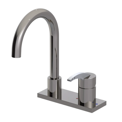 Rubinet 4" Centre Single Control Lav. Set. (less drain) Polished Nickel