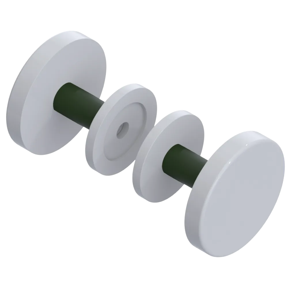 Rubinet Shower Door Knob (set) White