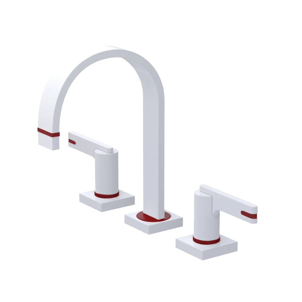 Rubinet Widespread Lav. Set. (less drain) White