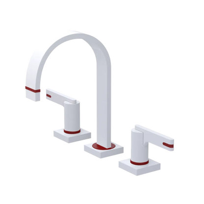 Rubinet Widespread Lav. Set. (less drain) White