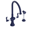 Rubinet Two Handle Single Hole Kitchen Set with Hand Spray Midnight Blue