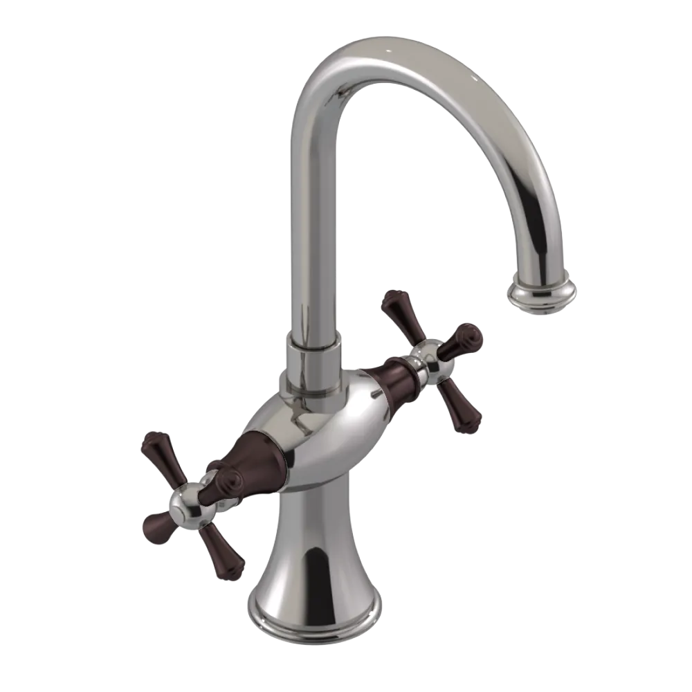 Rubinet Single Hole Dual Handle Lav. Set. (less drain) Polished Nickel