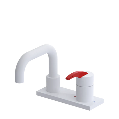 Rubinet 4" Centre Single Control Lav. Set. with Genesis spout (less drain) Matt White