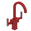Rubinet Single Hole Dual Handle Lav. Set. (less drain) Red