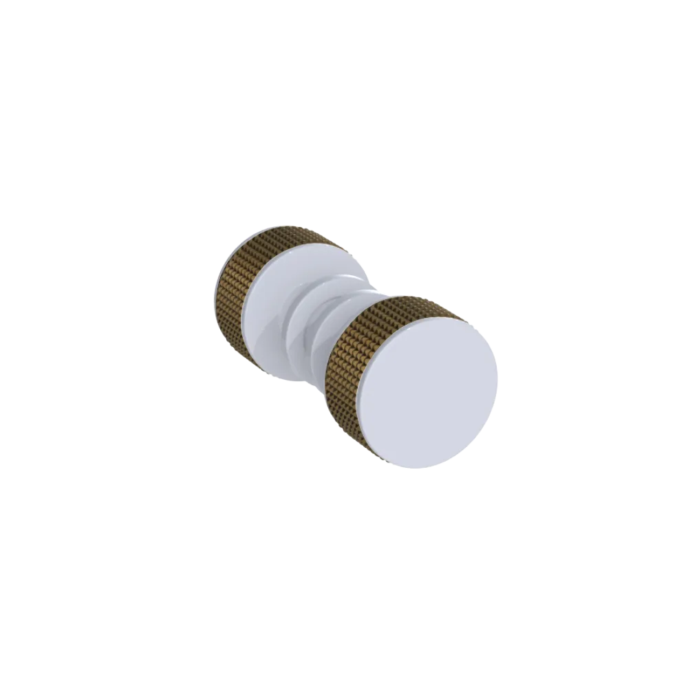 Rubinet Shower Door Knob (set) White