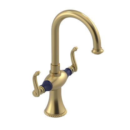 Rubinet Single Hole Dual Handle Lav. Set. (less drain) Satin Gold