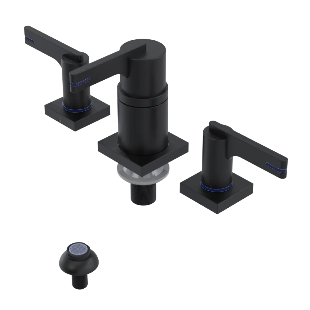 Rubinet Bidet Fitting with Spray, Diverter, and Vacum Breaker (Less Drain) Matt Black