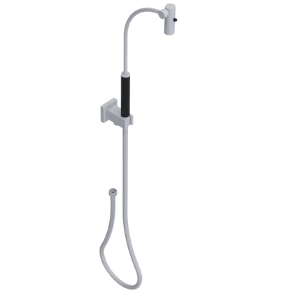 Rubinet Hand Held Shower Bidet with Extended Reach & Dual Function Spray Including Wall Bracket with Supply & Hose (Square) Matt White