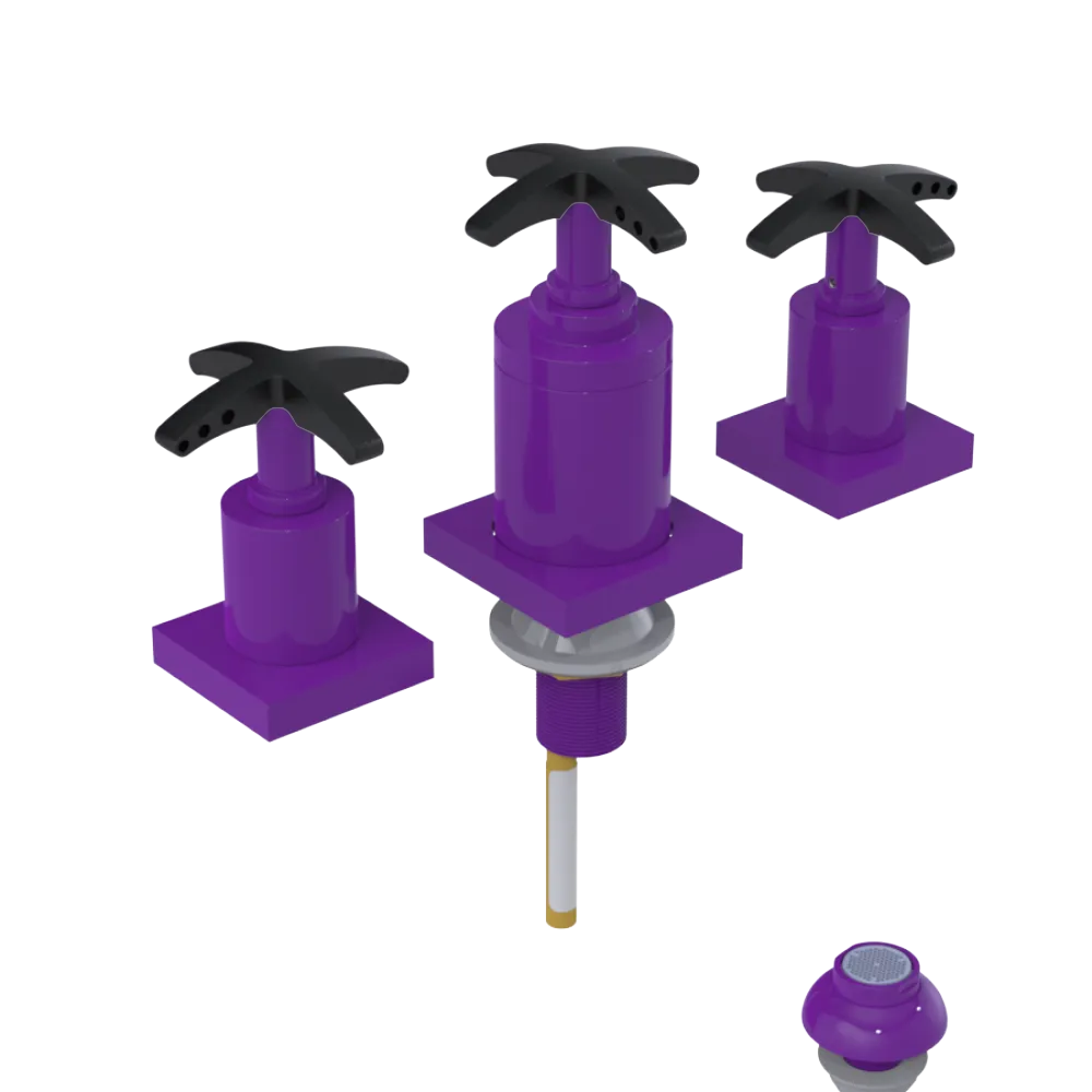 Rubinet Bidet Fitting with Spray, Diverter, and Vacuum Breaker (less drain) Purple Haze