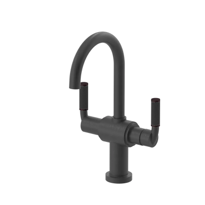 Rubinet Single Hole Dual Handle Lav. Set. (less drain) Matt Black