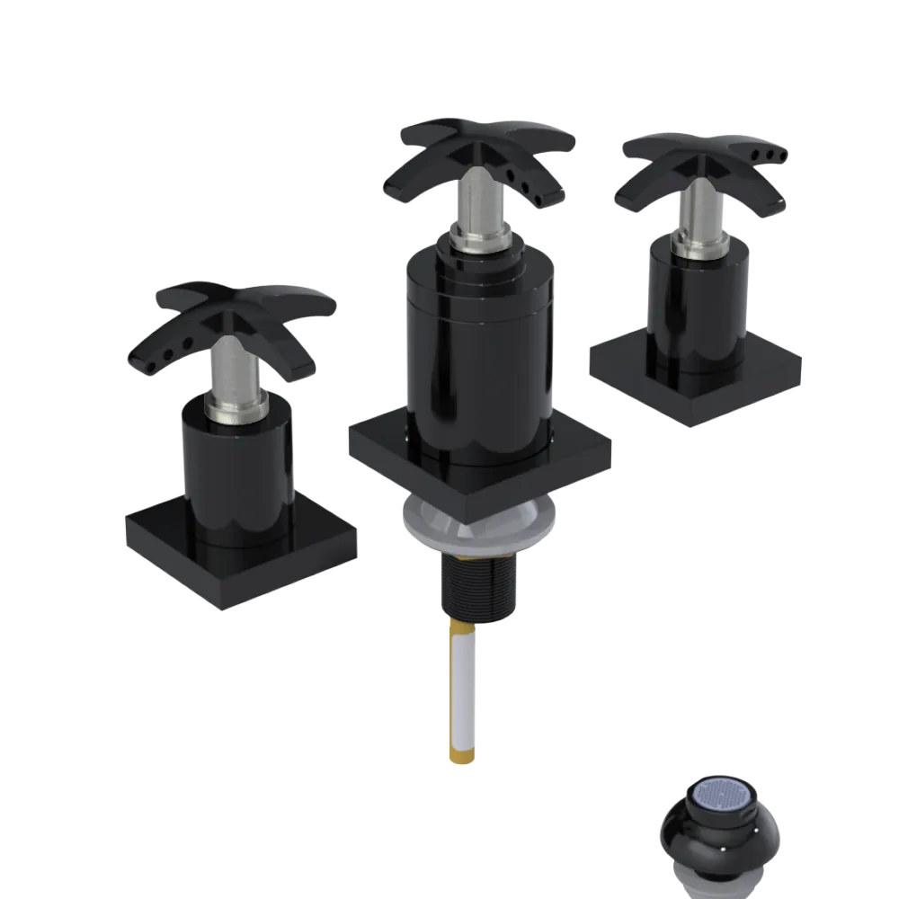 Rubinet Bidet Fitting with Spray, Diverter, and Vacuum Breaker (less drain) Black