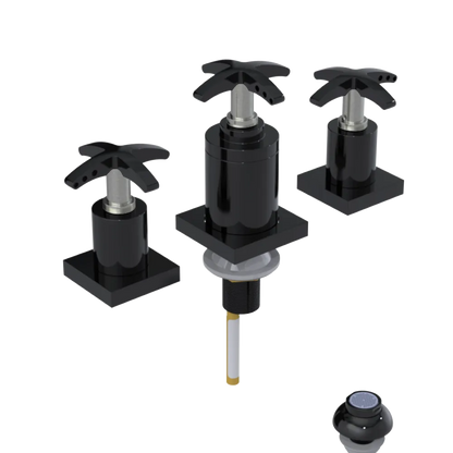 Rubinet Bidet Fitting with Spray, Diverter, and Vacuum Breaker (less drain) Black