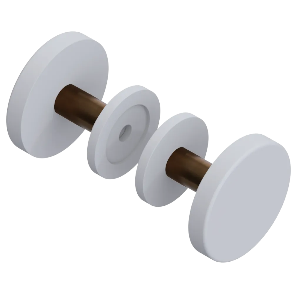 Rubinet Shower Door Knob (set) Matt White