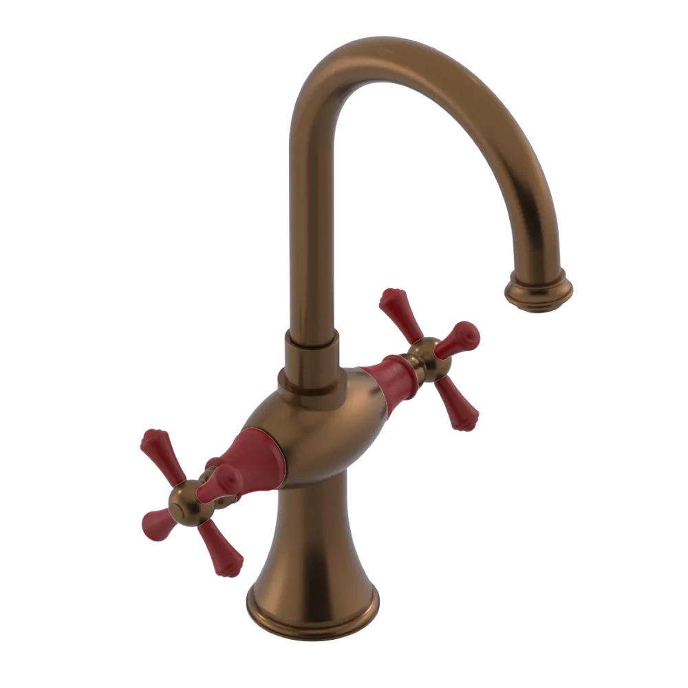 Rubinet Single Hole Dual Handle Lav. Set. (less drain) Tuscan Brass