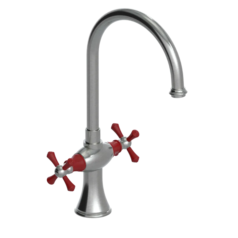 Rubinet Two Handle Single Hole Kitchen Set Satin Nickel